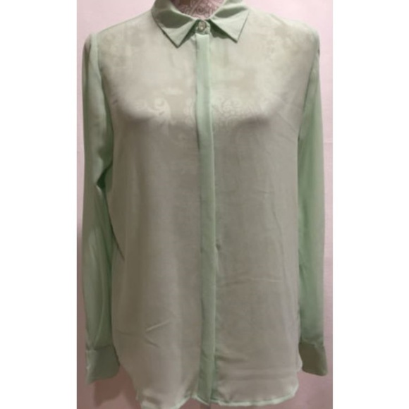 Olive and Oak Long Sleeve Button Shirt Top Size M - Picture 1 of 8